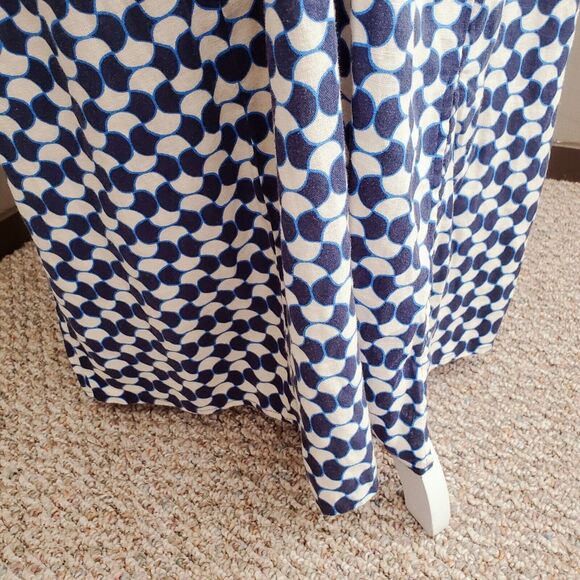 Ava & Viv Dress Women's Size 2X Blue White Geometric Halter Neck Pockets New - Picture 9 of 14